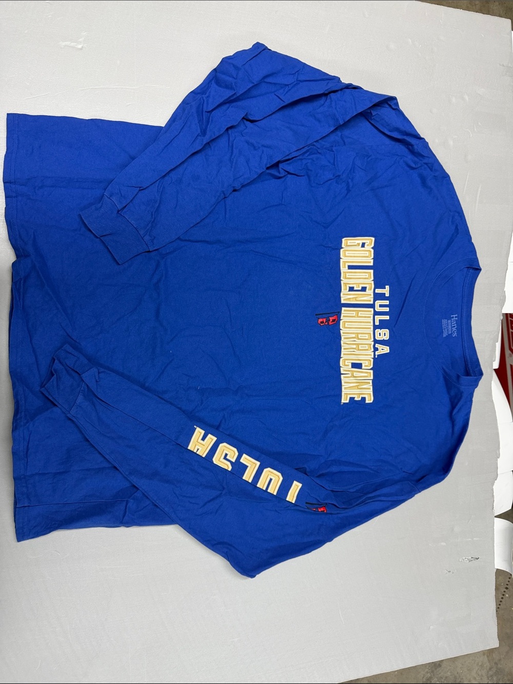 Hanes Blue Tulsa Golden Hurricane Long Sleeve Tee